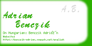 adrian benczik business card